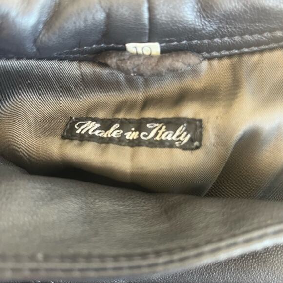 80's Vintage Italian Bally Power Shoulder Leather Jacket Size 10 Italy - Picture 3 of 7